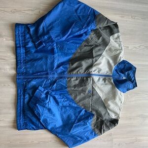 Blue and Gray Windbreaker Jacket